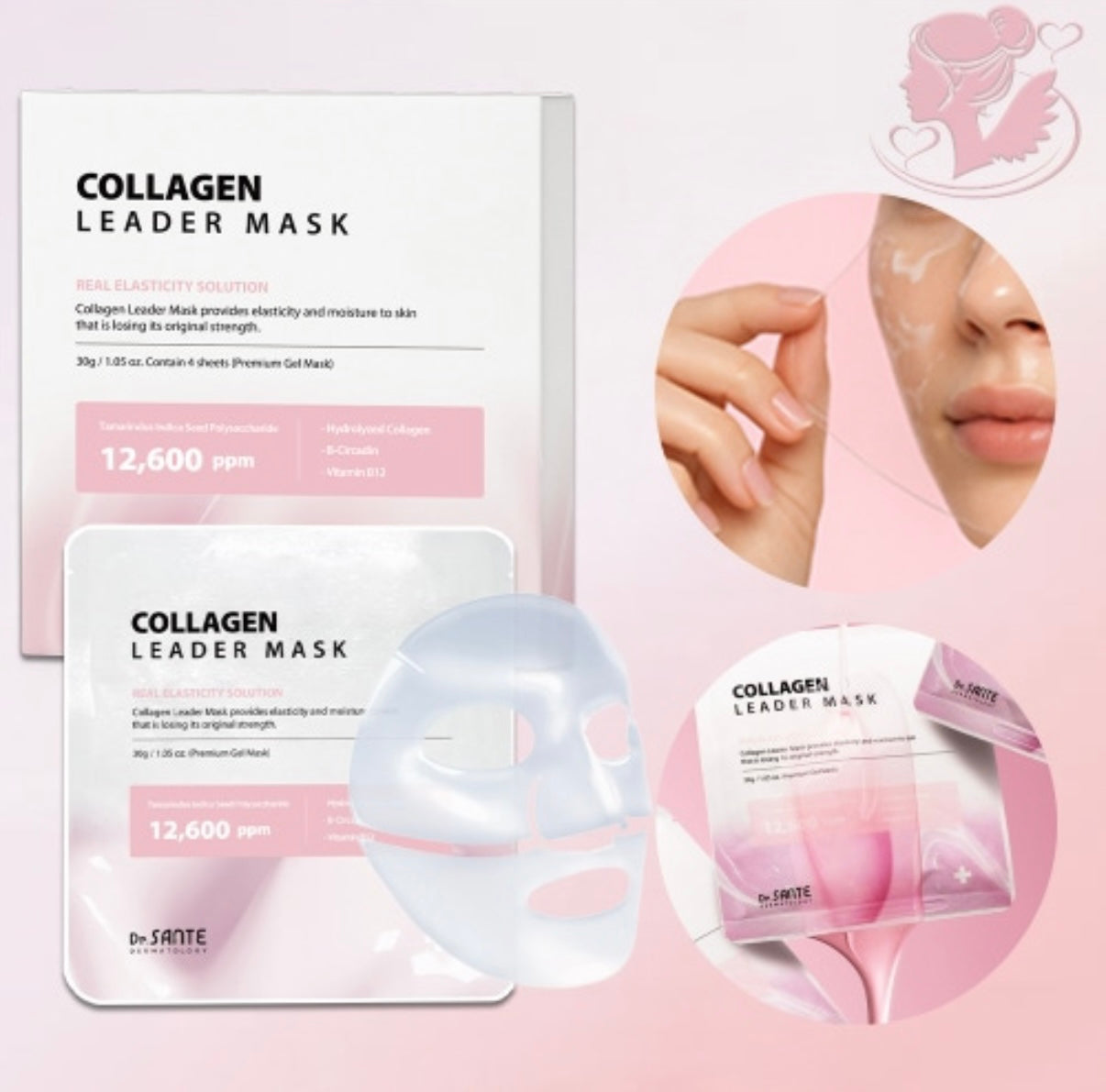 Collagen Leader Mask – Premium Hydrogel Collagen Face Mask (10 Sheets)