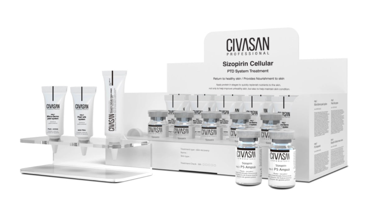 CIVASAN Sizopirin Cellular PTD System Professional 5-Step Skin Regeneration Treatment