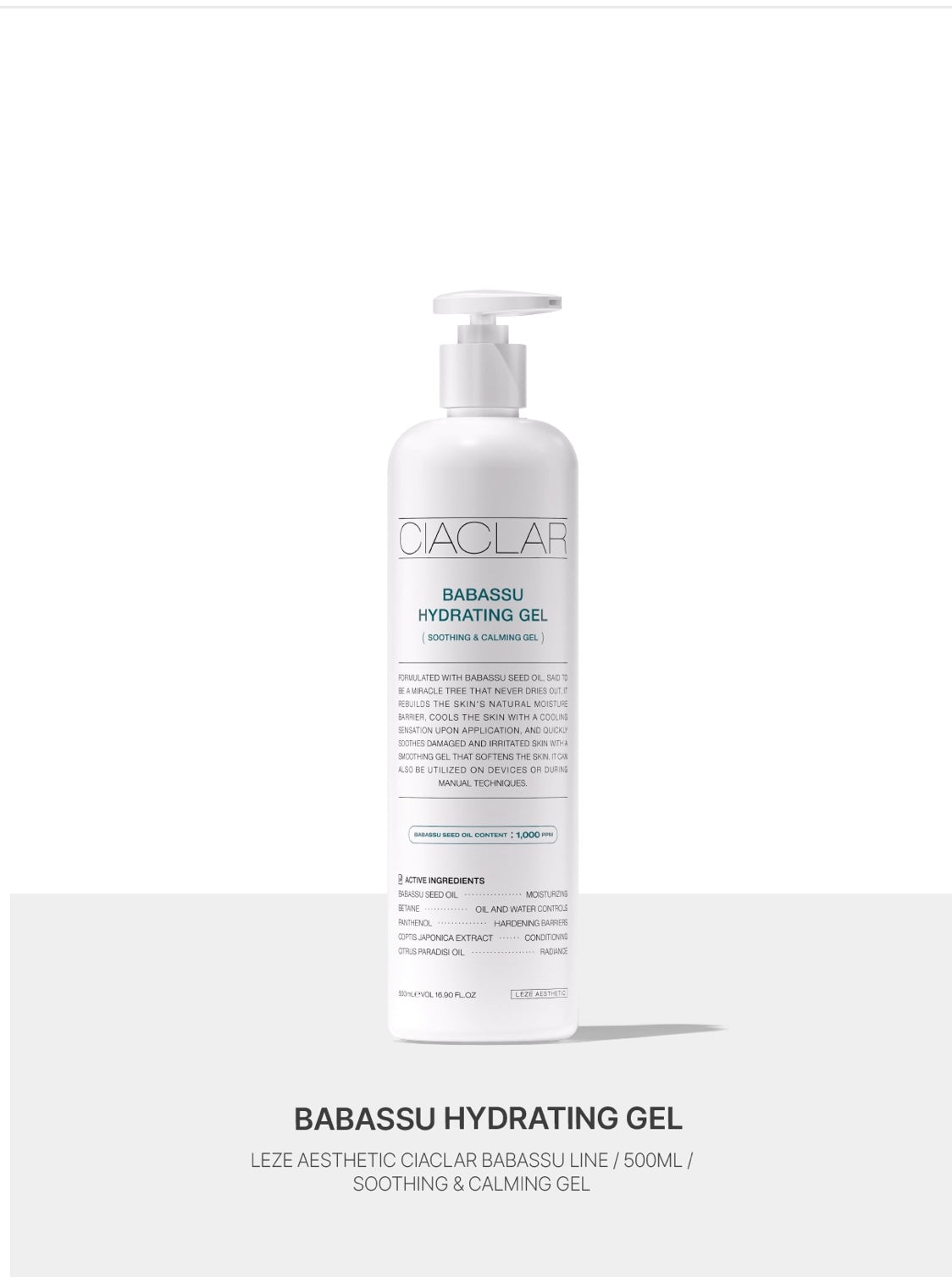 CIACLAR LEZE Babassu Hydrating Gel 500ml
