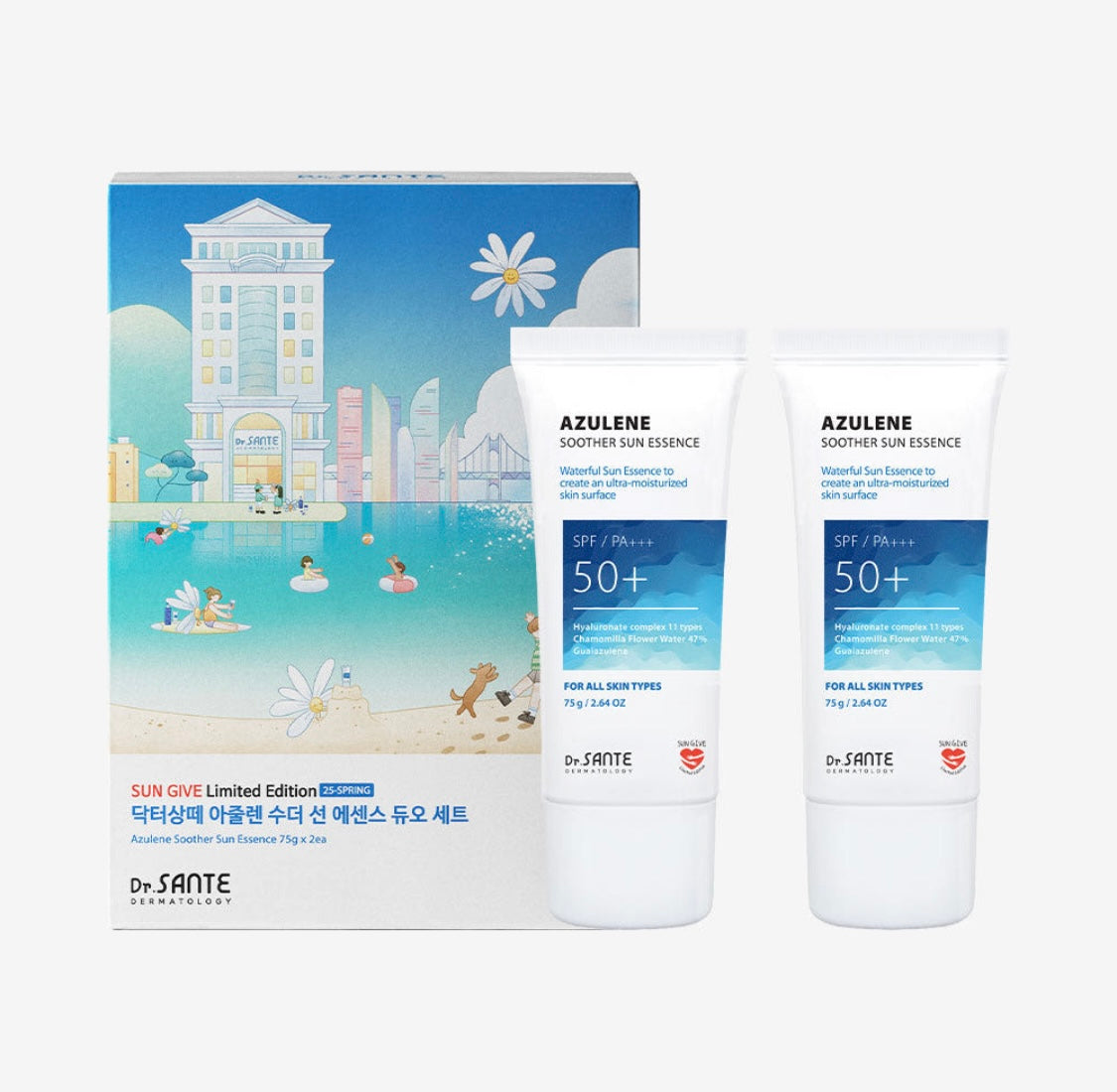 1+1 SANTE AZULENE Soother Sun Essence SPF 50+ 75 mL – K-beautyday