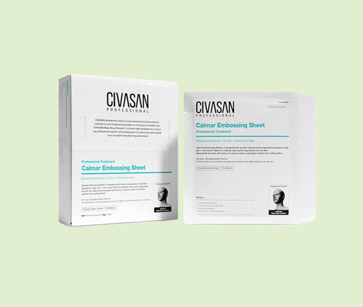 CIVASAN Professional Calmar Embossing Sheet Mask 28 g × 10 sheets